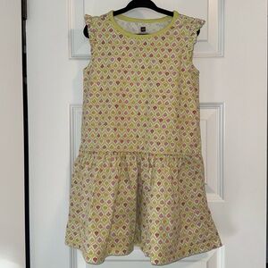 Tea Girls Yellow Dress with Floral detail
